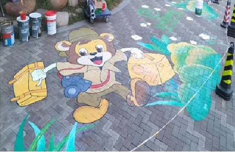 桃园夏季画地面彩绘会遇到的问题