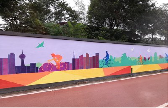 桃园墙体彩绘-围墙