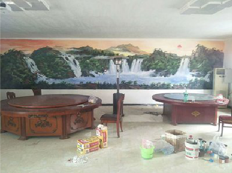 桃园墙绘-写实风景