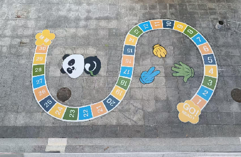 桃园地面游戏彩绘