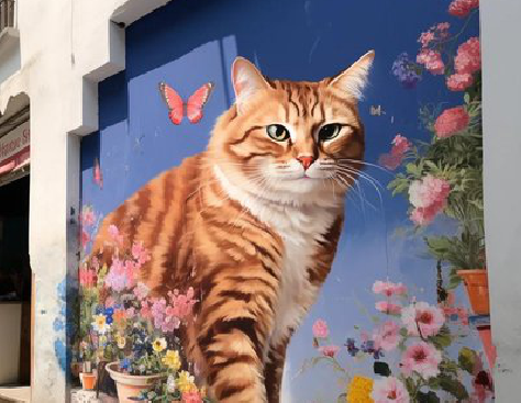 桃园自己绘制有个性的手绘墙