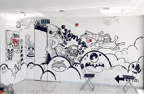 桃园手绘墙并非传统涂鸦。